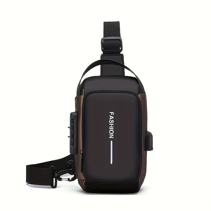 Anti-Theft Motorcycle Backpack with Lock Convertible Crossbody Bag Adjustable Strap