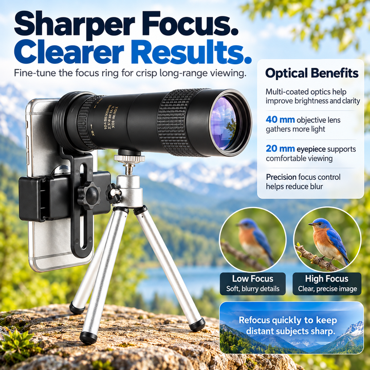High Power Monocular Telescope 10x Waterproof for Outdoors