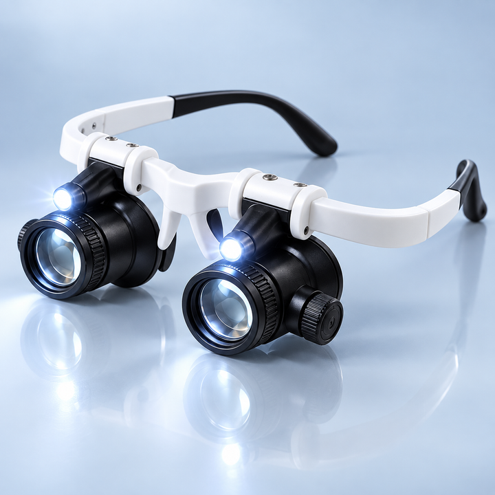 LED Illuminated Magnifier Glasses Hands Free for Reading Hobbies