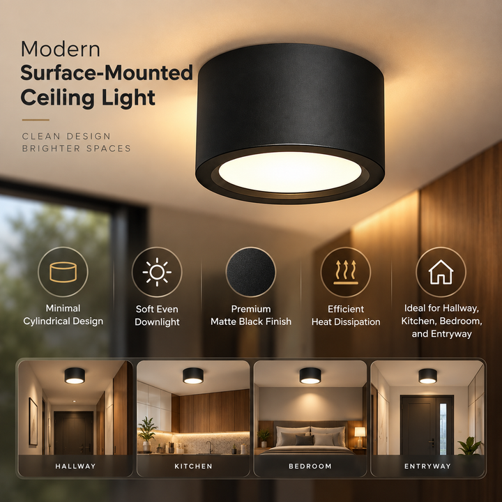 LED Flush Mount Ceiling Light Nordic Round Fixture for Rooms