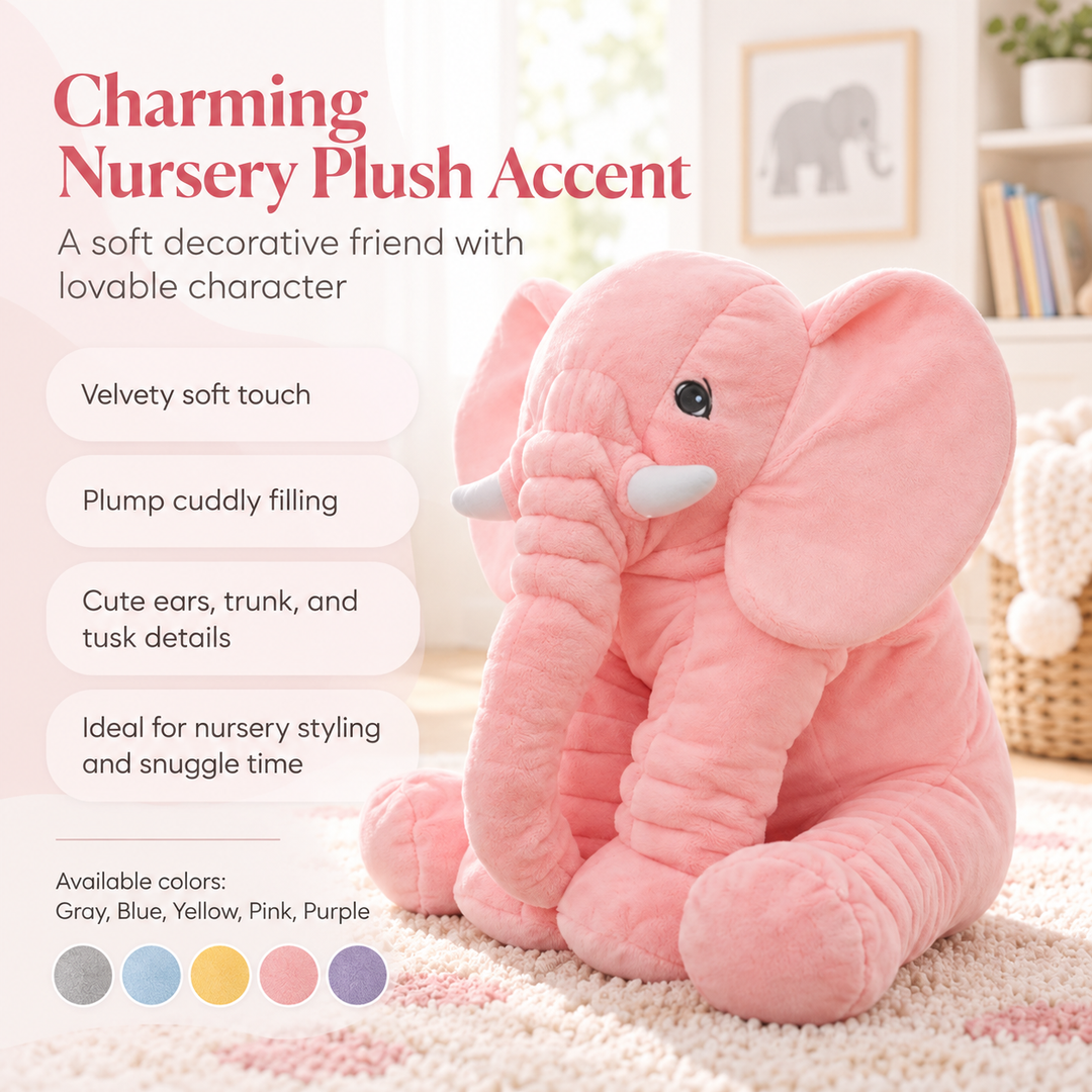 Baby Elephant Pillow Soft Plush Stuffed Toy Cushion for Nursery