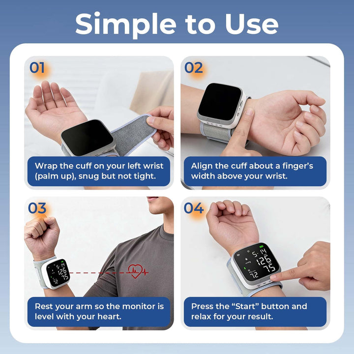 Automatic Rechargeable Wrist Blood Pressure Monitor Device