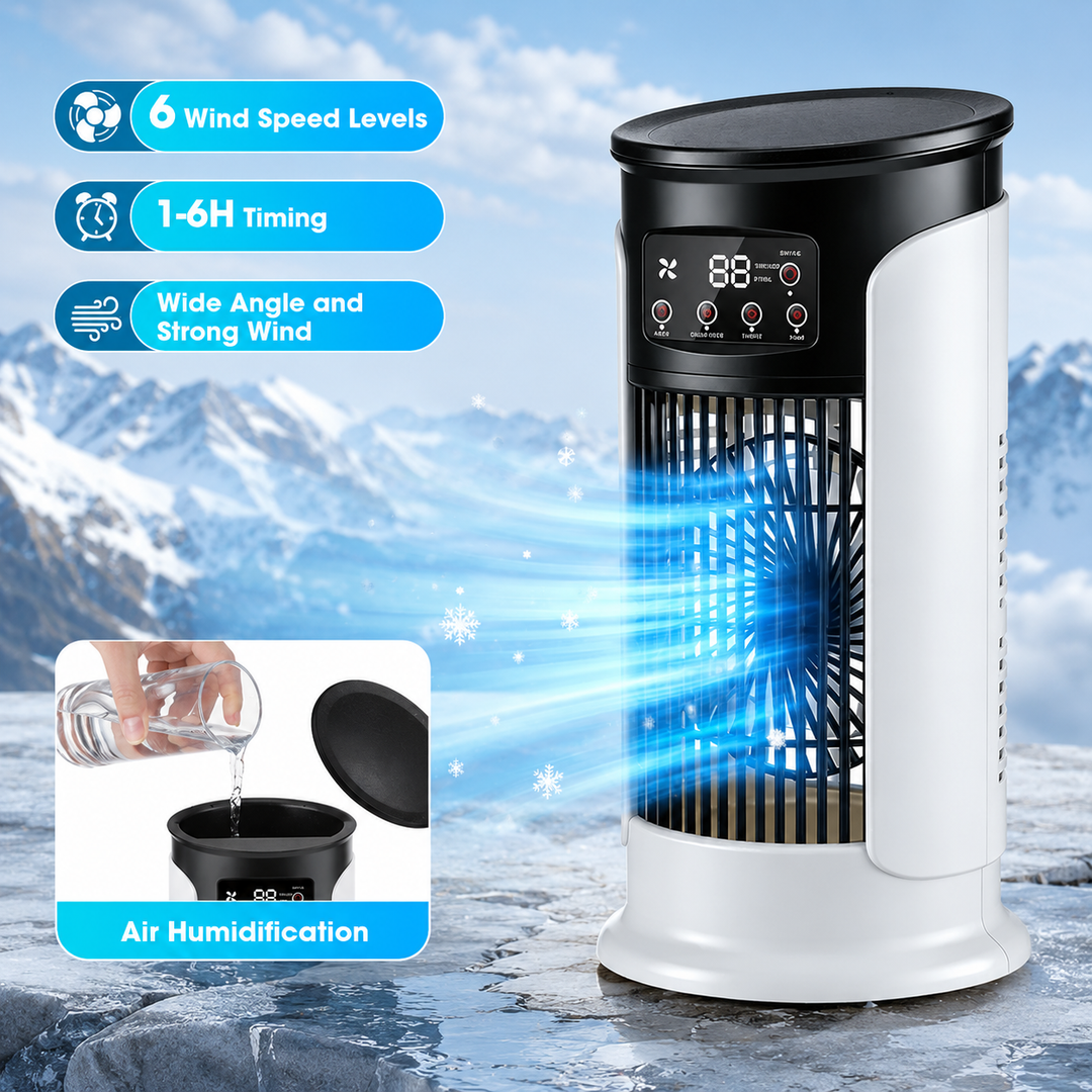 Portable 3-in-1 Air Conditioner Fan Humidifier with Night Light and 6 Speeds