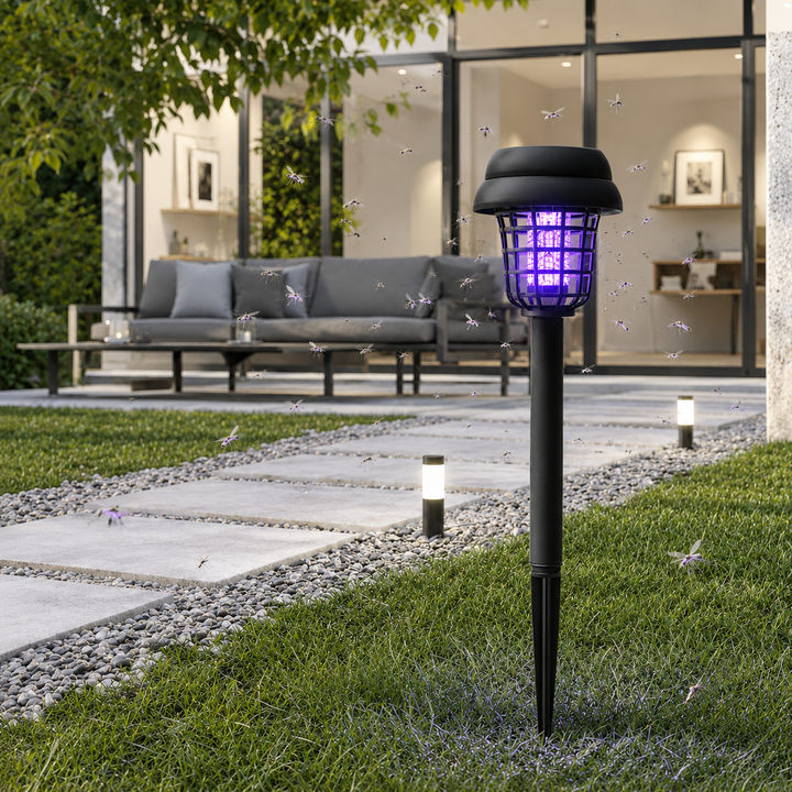 Solar Bug Zapper Outdoor Mosquito Killer LED Lighting