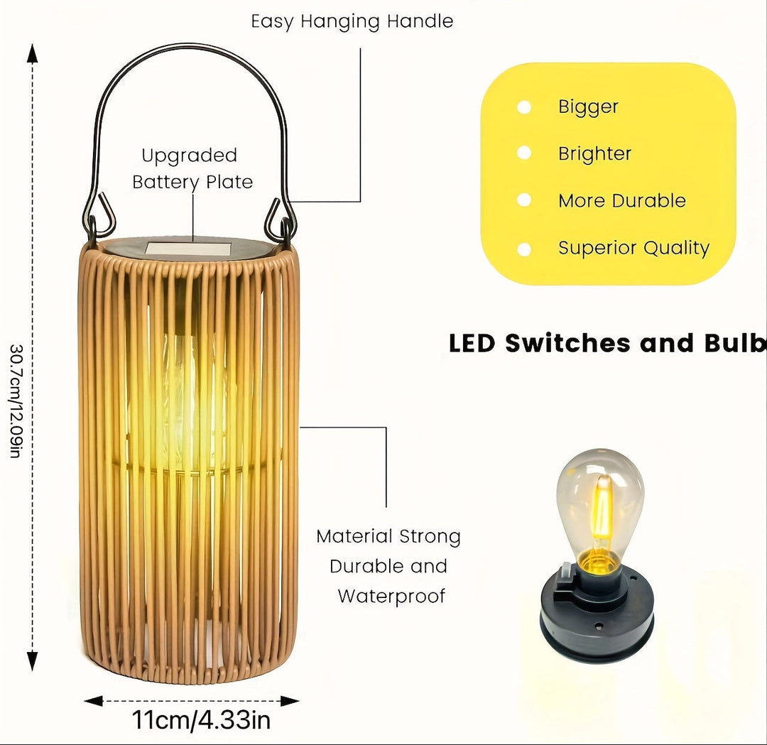 Solar Hanging Lanterns Set Outdoor Waterproof IP65 with Automatic Switch
