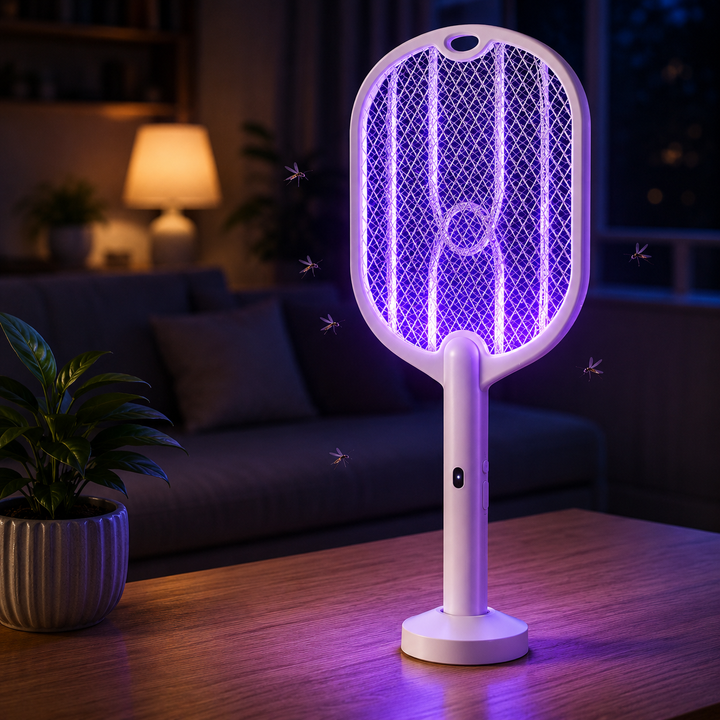 Electric Mosquito Swatter Racket 3000V Type-C Mosquito Killer Lamp