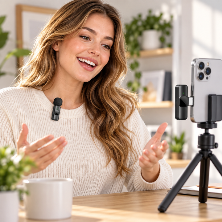 Mini Wireless Lavalier Microphone for Phone Content Creators