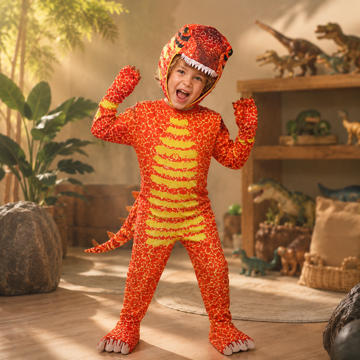 Kids T-Rex Dinosaur Costume Jumpsuit Halloween Boys Girls