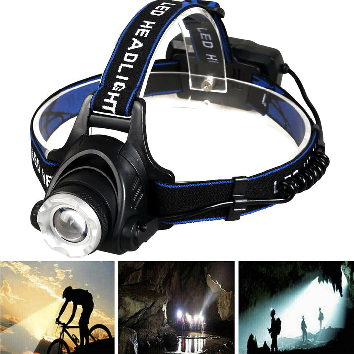 Rechargeable LED Headlamp with Dual Batteries