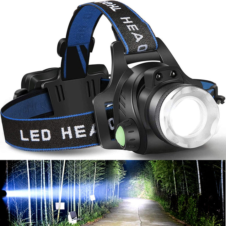 Rechargeable LED Headlamp with Dual Batteries