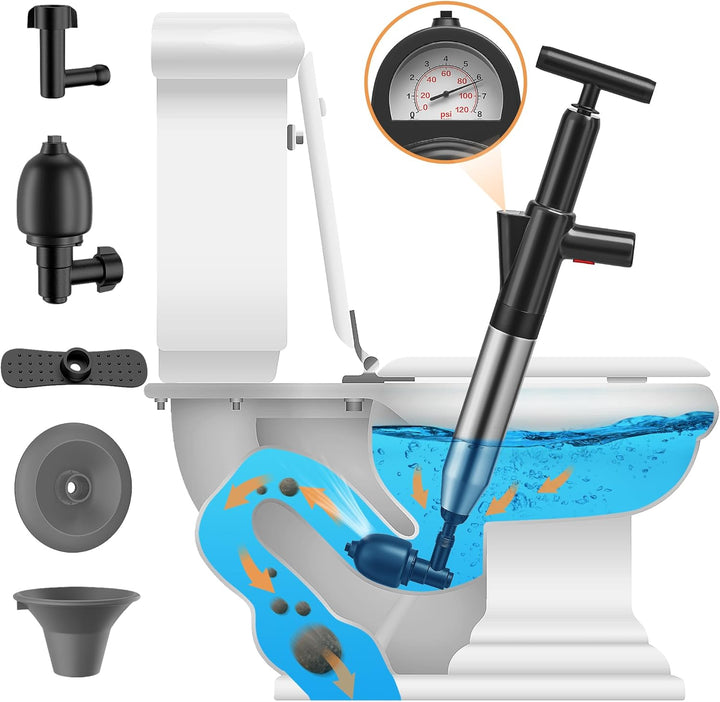 Toilet Plunger High Pressure Handle Unclogger