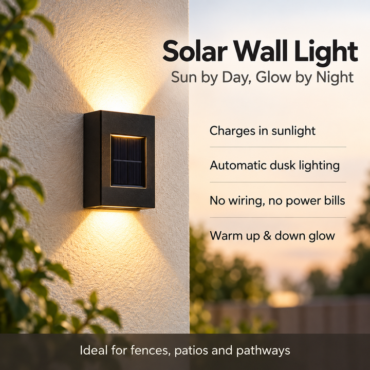 Wireless LED Solar Wall Lights Outdoor Garden Lighting