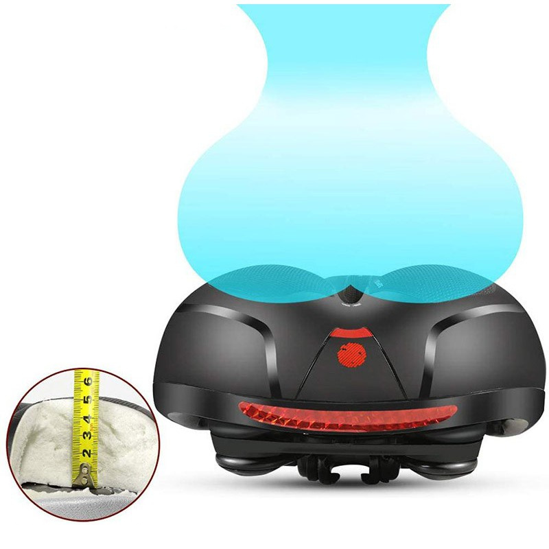 Bicycle Soft Padded Saddle Seat with Rear Reflector