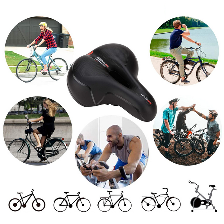 Bicycle Soft Padded Saddle Seat with Rear Reflector