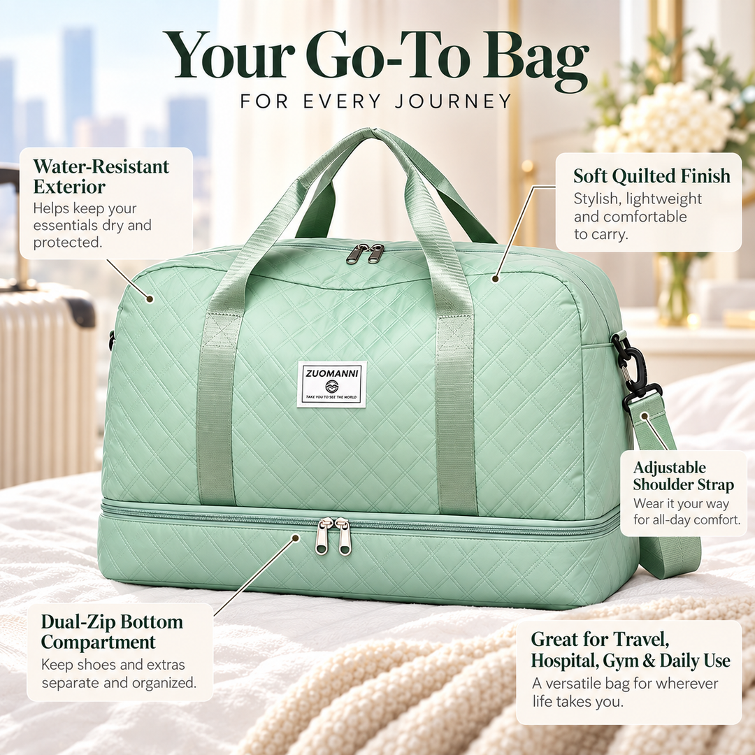 Weekender Duffle Bag Water Resistant Travel Holdall Gym Overnight