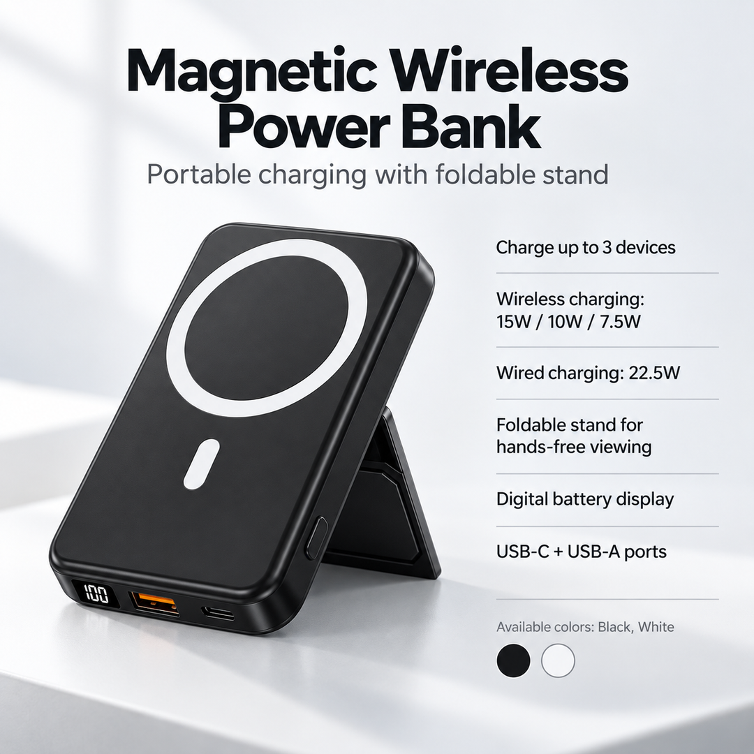 Wireless Power Bank 10000mAh Magnetic Portable Charger