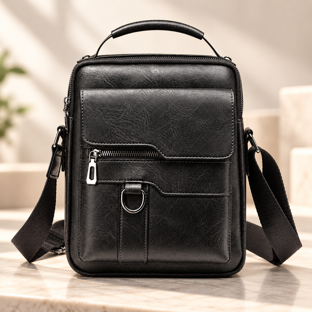 Mens Genuine Leather Shoulder Bag Crossbody Messenger Bag