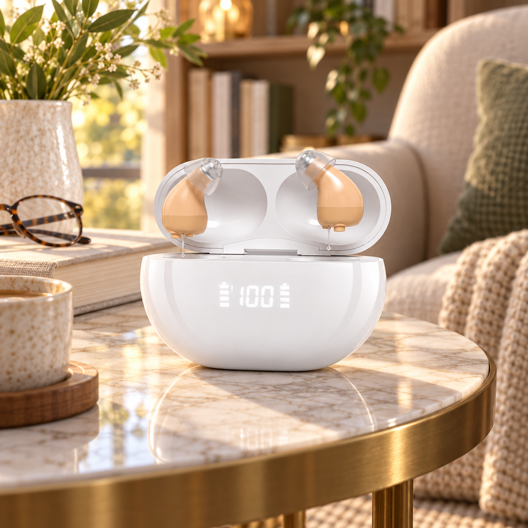 Rechargeable Sound Amplifier Hearing Aids Discreet In Ear Bluetooth
