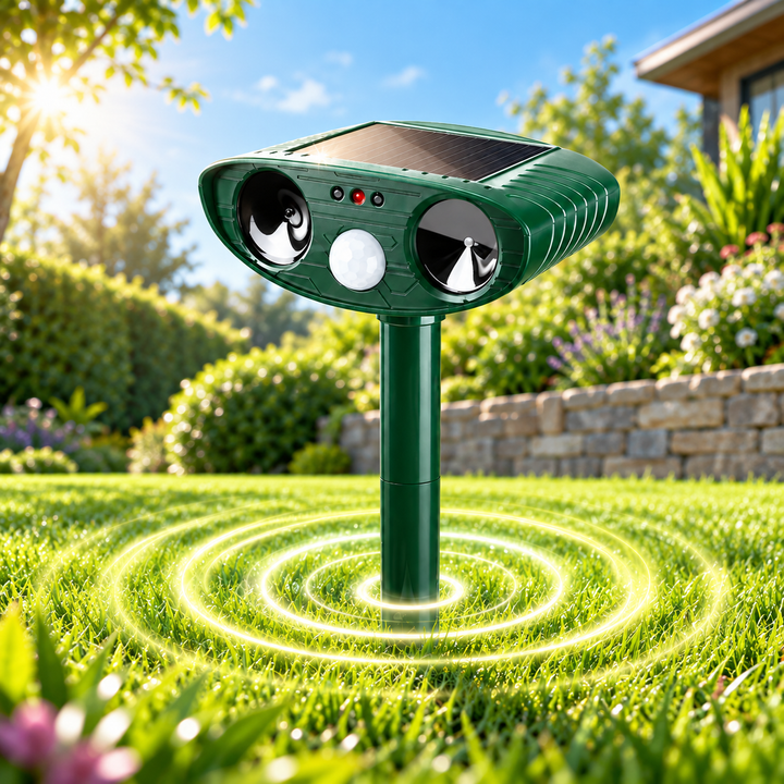 Solar Ultrasonic Animal Repeller Cat Fox Deterrent for Garden