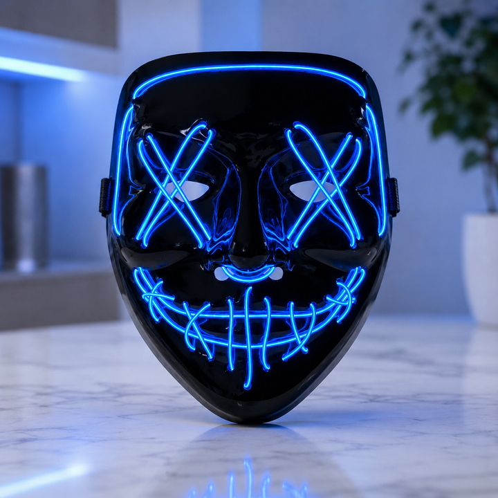 LED Purge Mask Light Up Halloween Scary Glow Adult