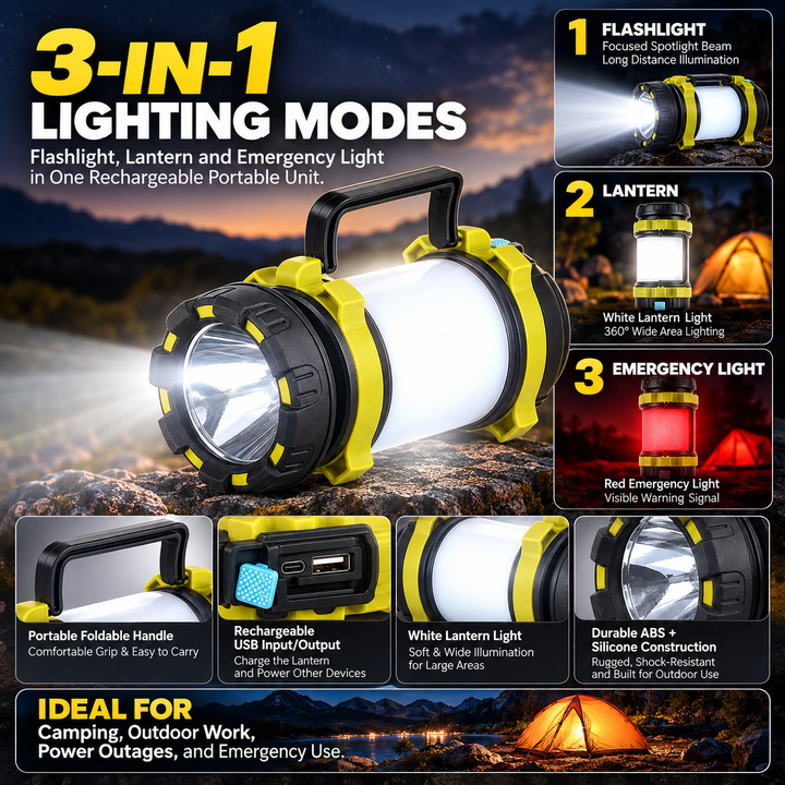 Rechargeable Camping Lantern LED Outdoor Light Portable Tents