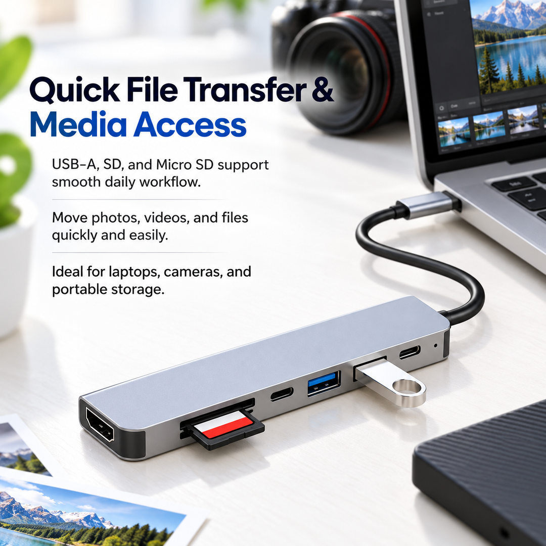 USB C Hub 7 in 1 Multiport Adapter HDMI 4K for MacBook Laptop