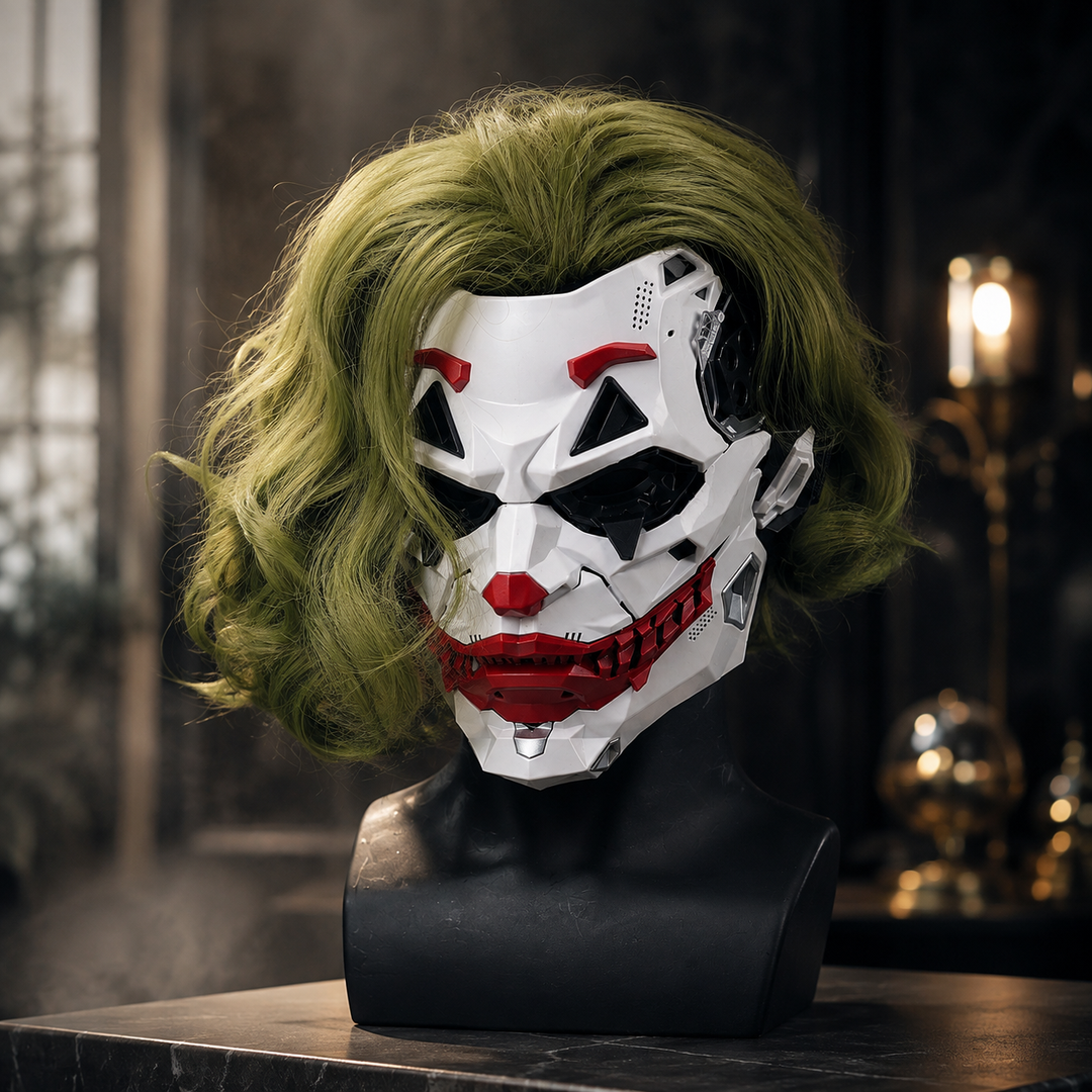 Cyberpunk Clown Mask with Wig Halloween Cosplay Adult