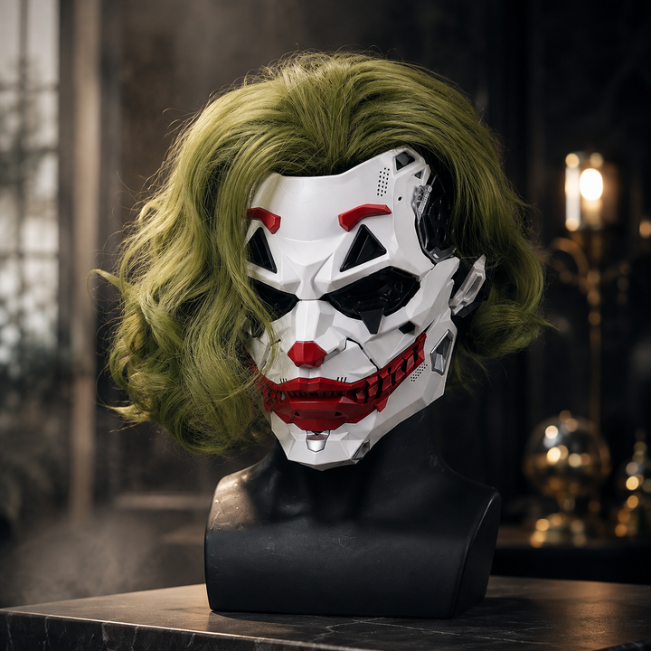 Cyberpunk Clown Mask with Wig Halloween Cosplay Adult