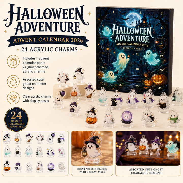 Halloween Ghost Advent Calendar 24 Acrylic Charms