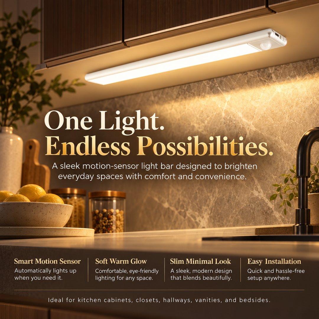 Magnetic Motion Sensor Light USB Rechargeable Silver LED Night Light