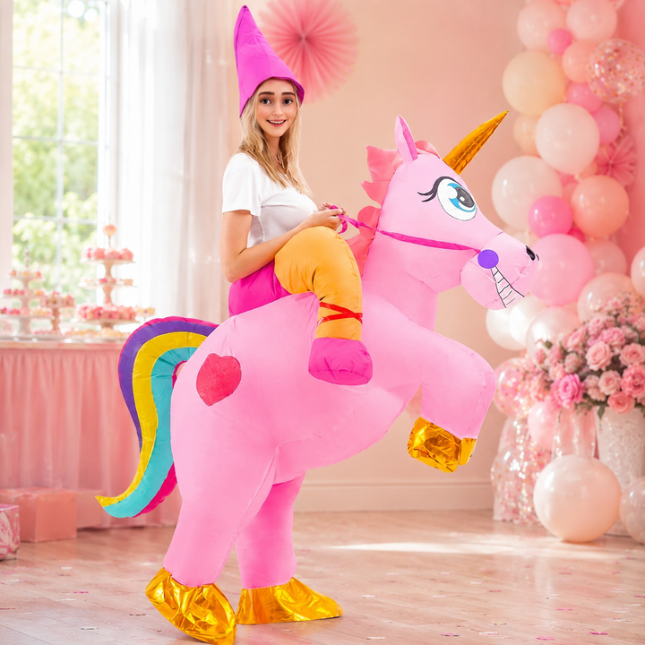 Inflatable Unicorn Ride-On Costume Adults Halloween Funny