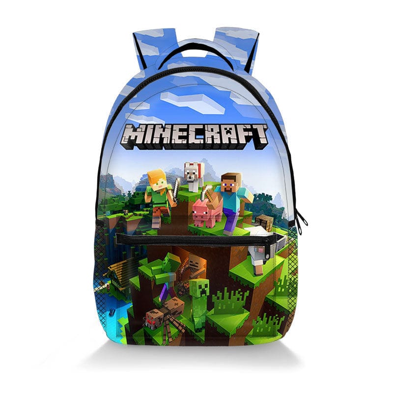 Minecraft Pixel Design School Backpack Bag