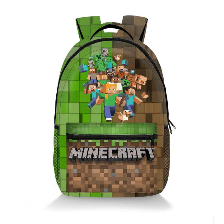 Minecraft Pixel Design School Backpack Bag
