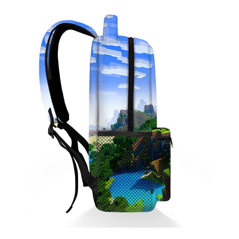 Minecraft Pixel Design School Backpack Bag