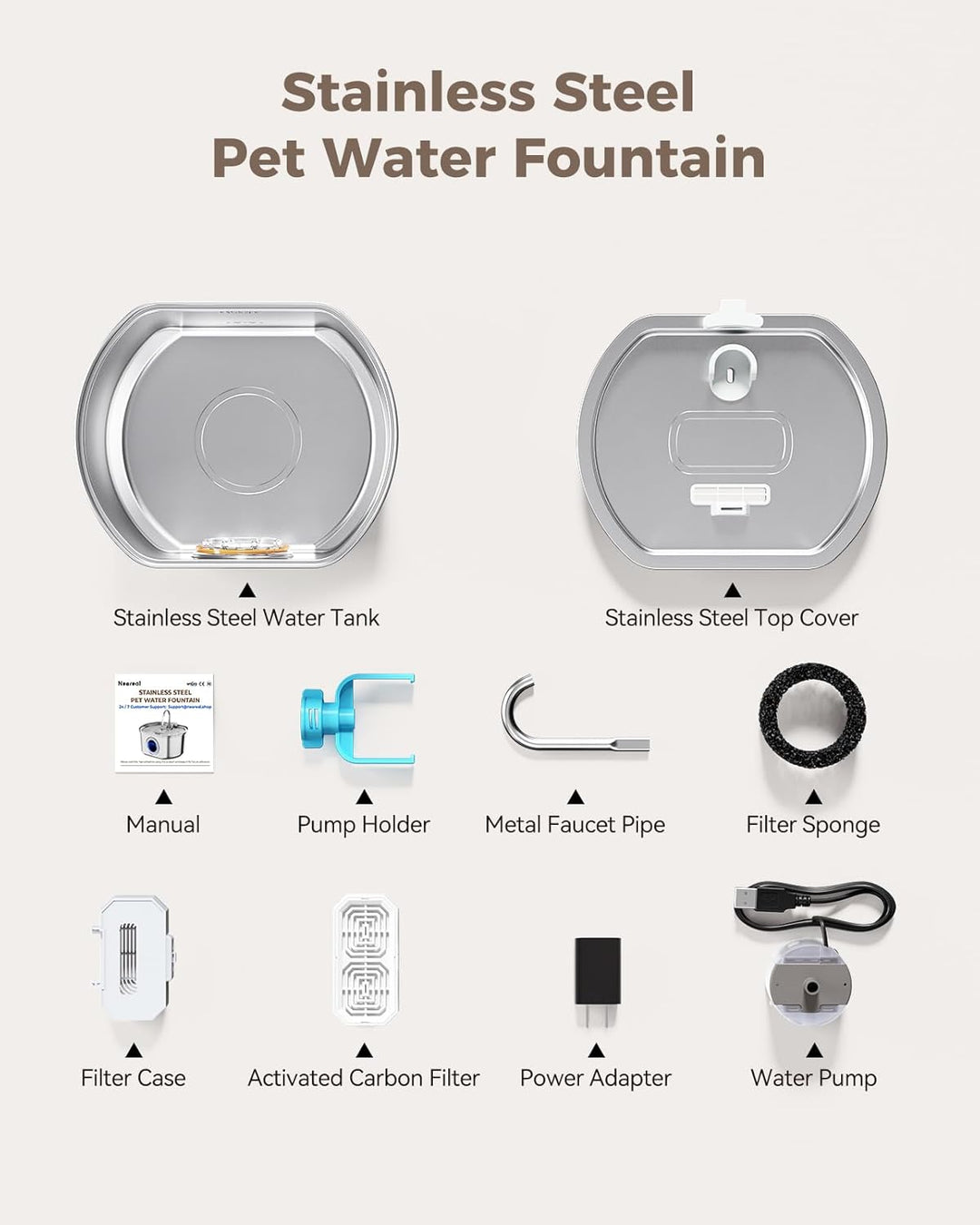 Automatic Cat Water Fountain Dispenser Bowl Pet Drinking Fountain