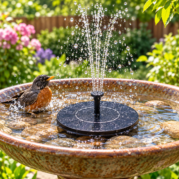 Solar Powered Water Fountain Pump for Garden Pond Birdbath Outdoor