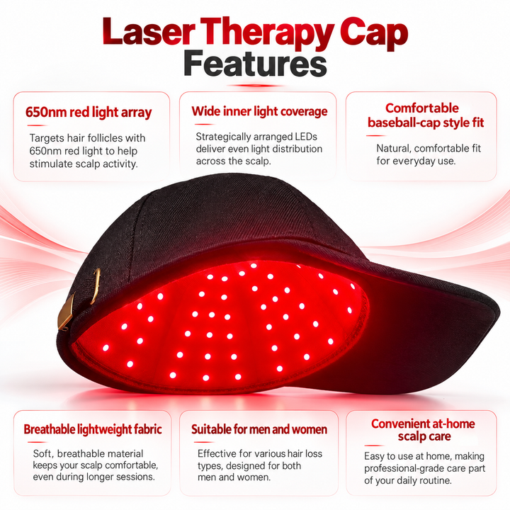 Red Light Infrared Laser Cap for Hair Growth Scalp Therapy