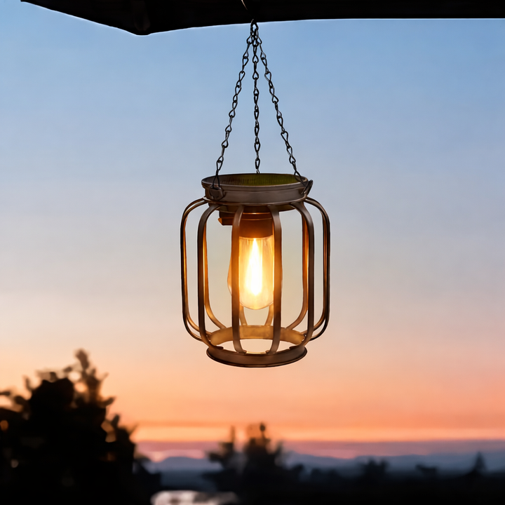 Solar Powered Hanging LED Lantern Outdoor Garden Light