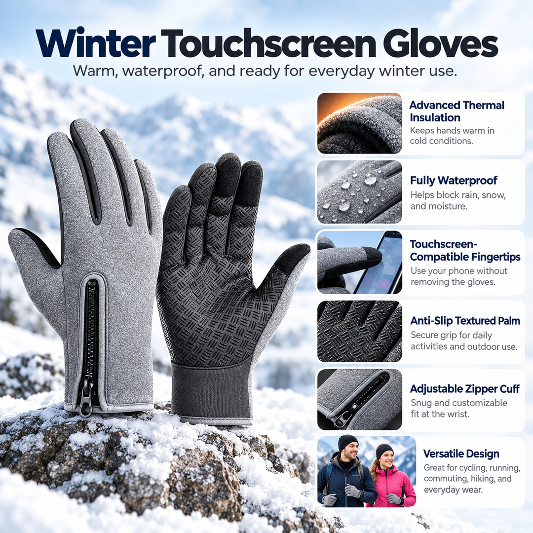 Waterproof Thermal Gloves Touchscreen Windproof for Men Women