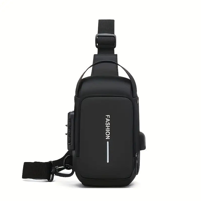Anti-Theft Motorcycle Backpack with Lock Convertible Crossbody Bag Adjustable Strap
