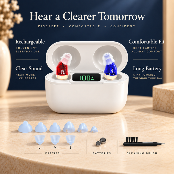 In-Ear Rechargeable Hearing Aids Clear Sound Comfort