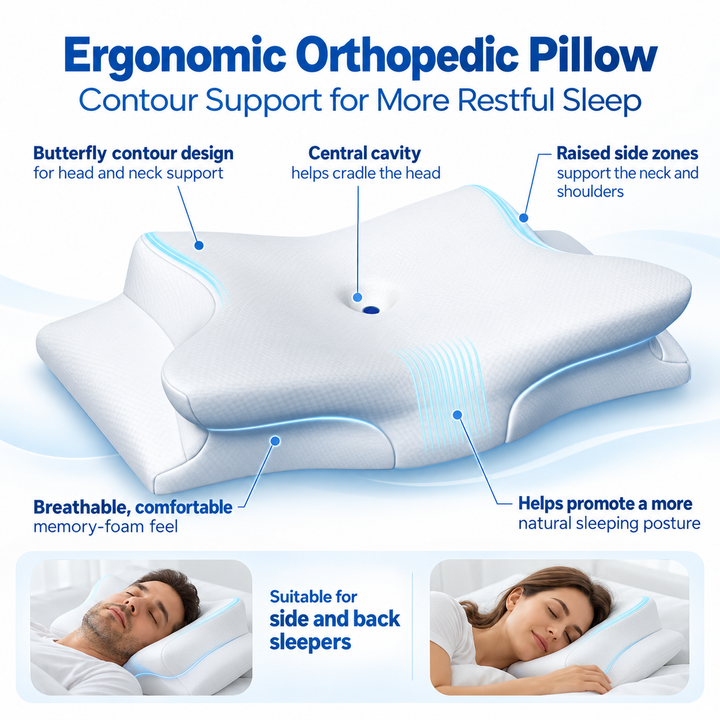 Cervical Pillow for Sleep Apnea Snoring Relief Neck Support