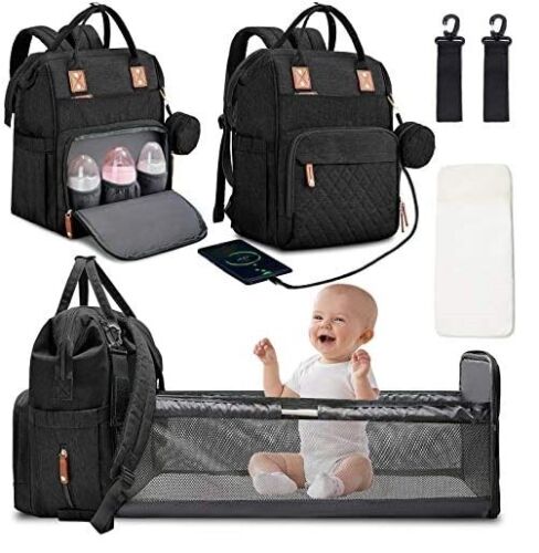 Travel Cot and Changing Bag Set Baby Travel Bed and Diaper Bag Combo