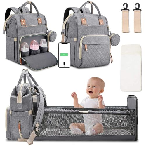 Travel Cot and Changing Bag Set Baby Travel Bed and Diaper Bag Combo