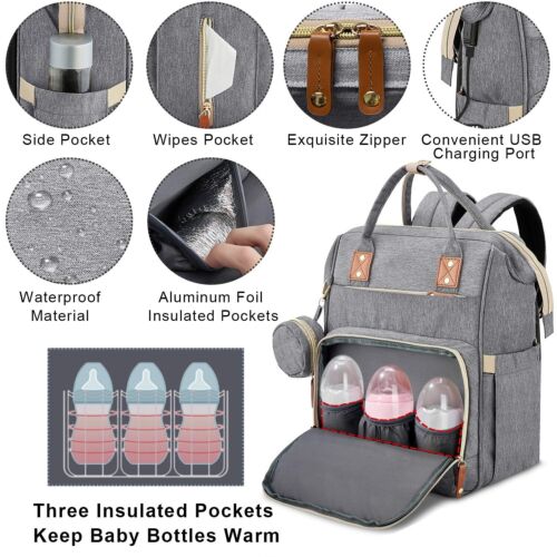 Travel Cot and Changing Bag Set Baby Travel Bed and Diaper Bag Combo