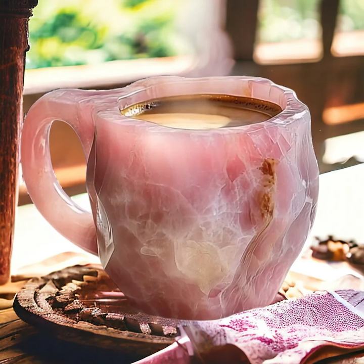 Ceramic Coffee Mug with Crystal Stone Pattern Cup