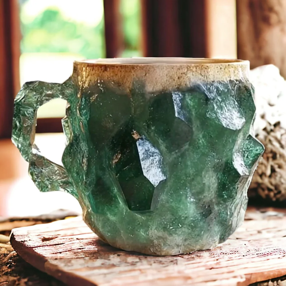 Ceramic Coffee Mug with Crystal Stone Pattern Cup