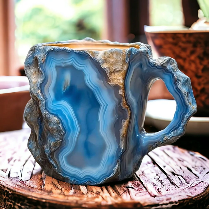 Ceramic Coffee Mug with Crystal Stone Pattern Cup