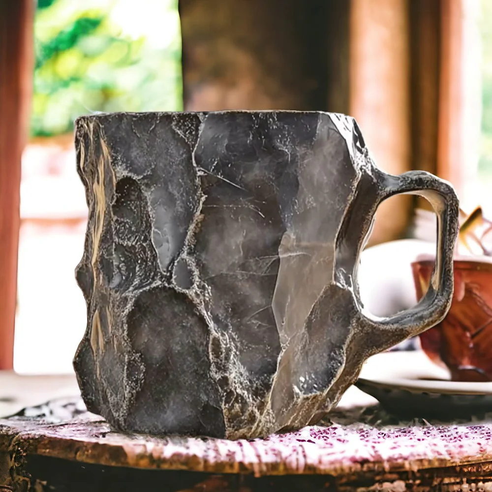 Ceramic Coffee Mug with Crystal Stone Pattern Cup