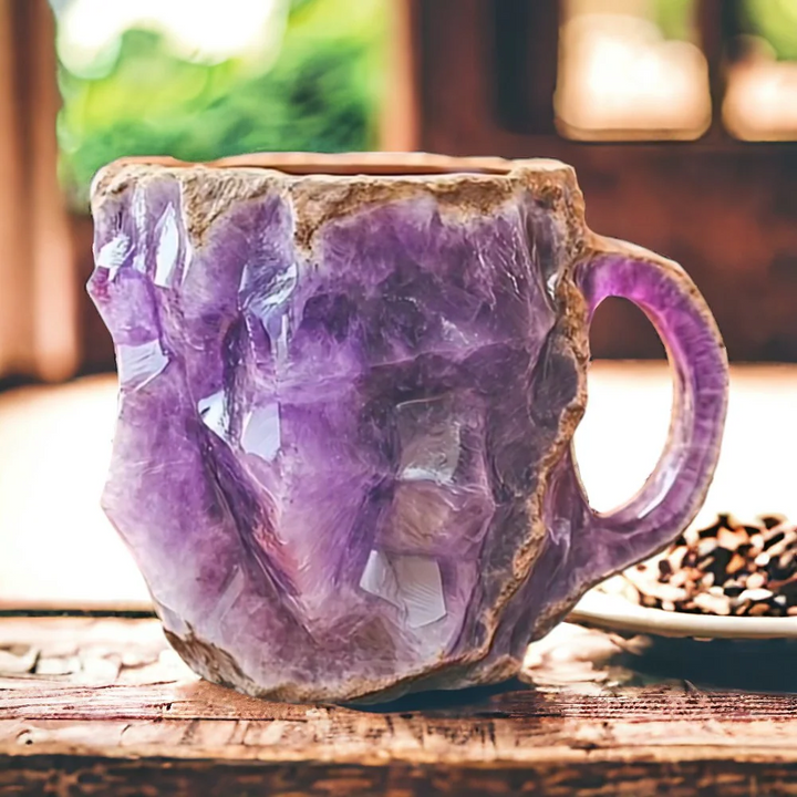 Ceramic Coffee Mug with Crystal Stone Pattern Cup